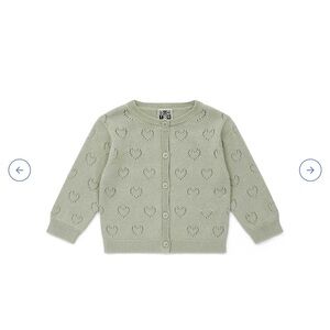 Bonton Sage Heart Knit Cardigan